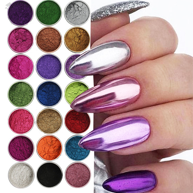 19 Colors Nail Glitter Set Magic Mirror Metal Powder Super Smooth Nails Art  Chrome Pigment Dust Manicure DIY nail Decorations!19 - AliExpress
